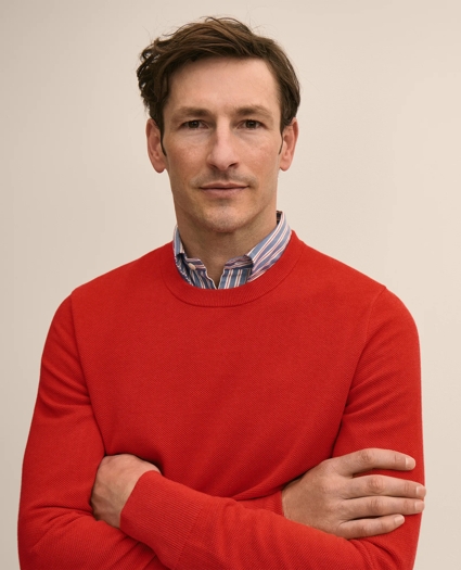 Supima&reg; Cotton Pique Crewneck Sweater, image 2