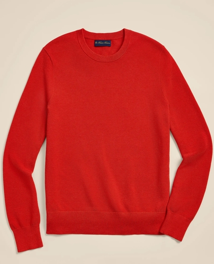 Supima&reg; Cotton Pique Crewneck Sweater, image 4