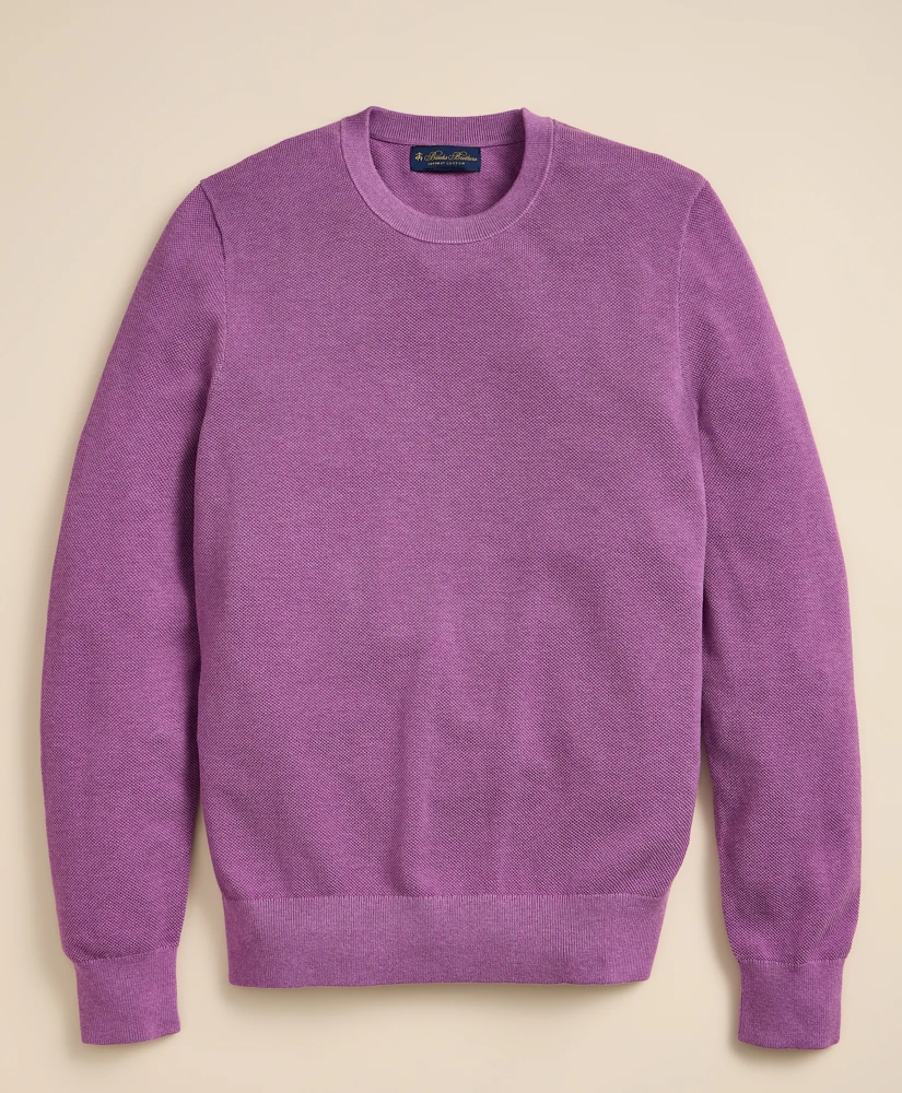 Supima&reg; Cotton Pique Crewneck Sweater, image 2