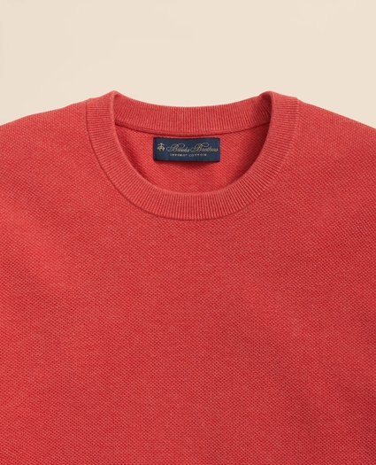 Supima® Cotton Pique Crewneck Sweater, image 2