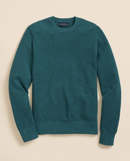 Supima® Cotton Pique Crewneck Sweater, image 1