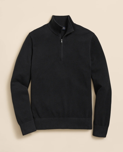 Supima&reg; Cotton Pique Quarter-Zip Sweater, image 1