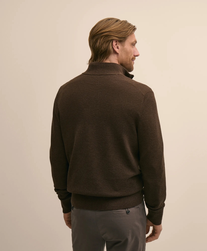 Supima&reg; Cotton Pique Quarter-Zip Sweater, image 3