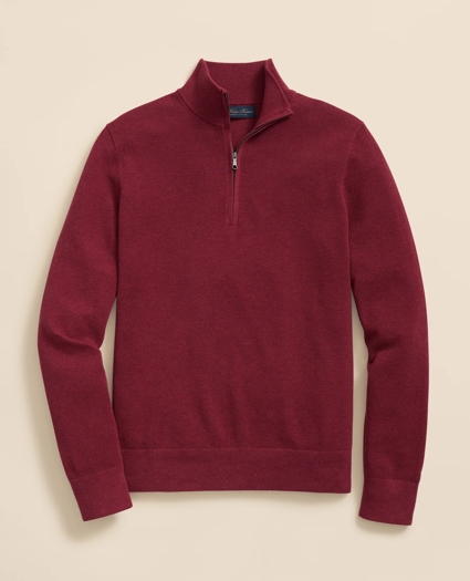 Supima&reg; Cotton Pique Quarter-Zip Sweater, image 1