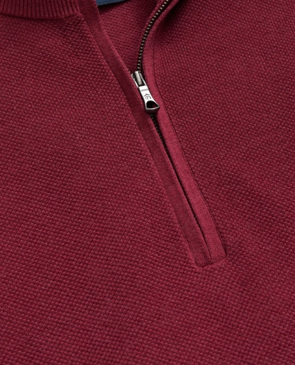 Supima® Cotton Pique Half-Zip Sweater, image 2