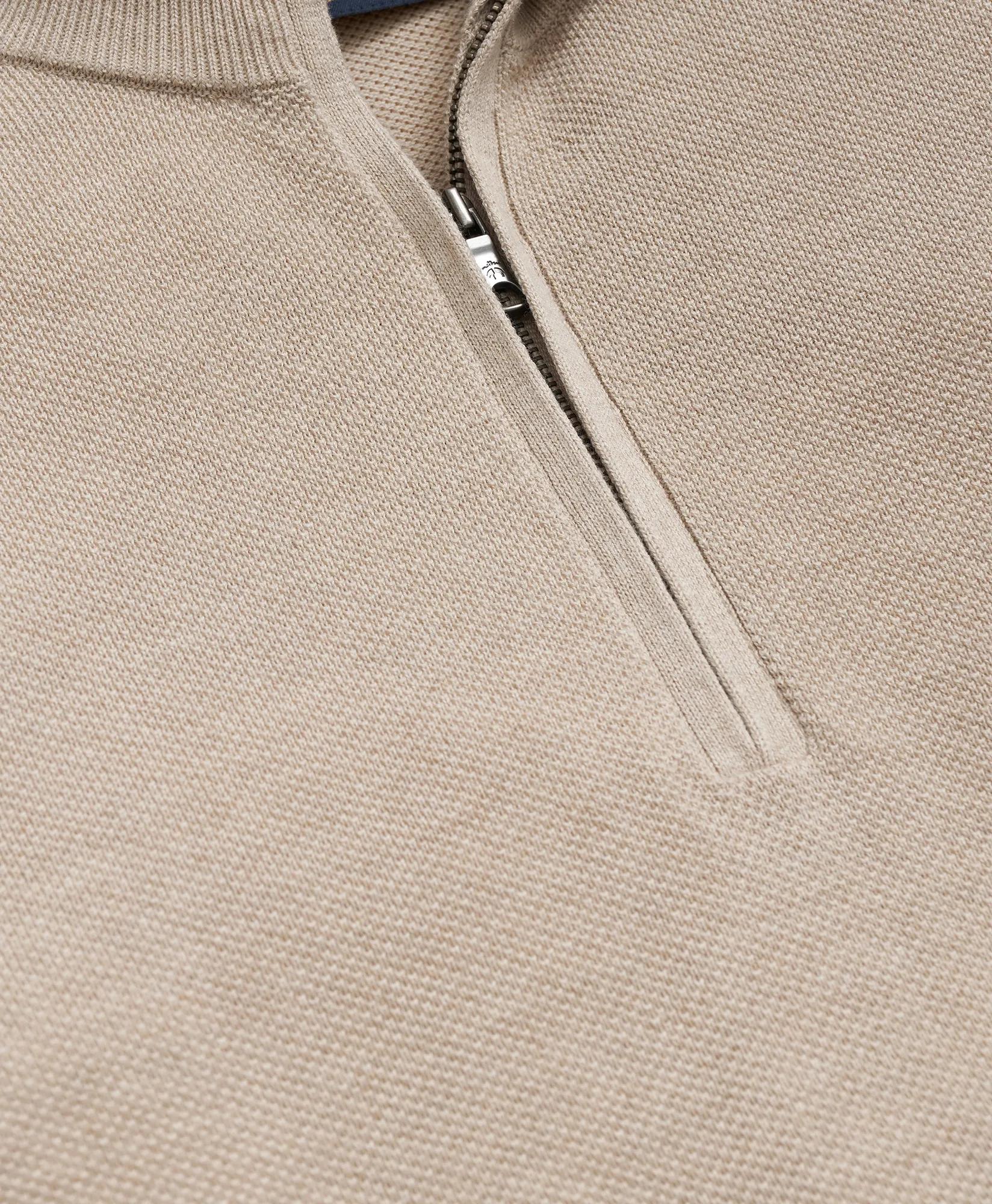 Supima® Cotton Pique Half-Zip Sweater, image 2