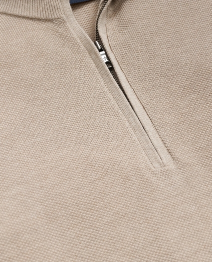 Supima® Cotton Pique Half-Zip Sweater, image 2