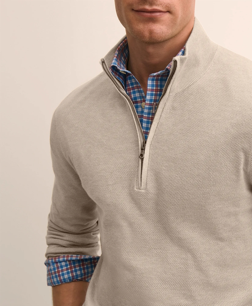 Supima&reg; Cotton Pique Quarter-Zip Sweater, image 3