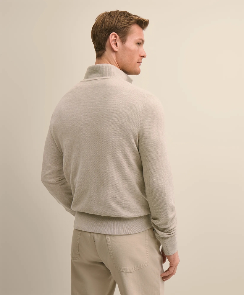 Supima&reg; Cotton Pique Quarter-Zip Sweater, image 4