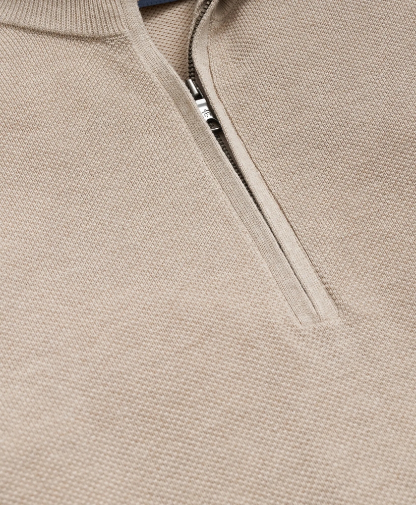 Supima&reg; Cotton Pique Quarter-Zip Sweater, image 5
