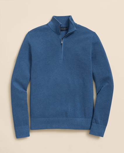 Supima&reg; Cotton Pique Quarter-Zip Sweater, image 1