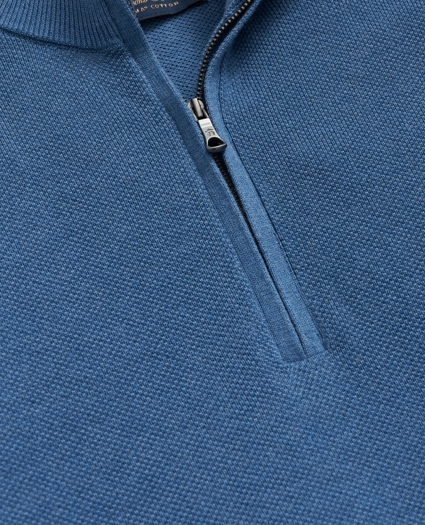 Supima® Cotton Pique Half-Zip Sweater, image 2