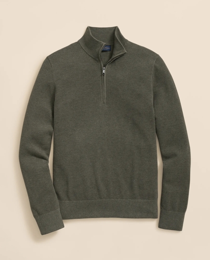 Supima® Cotton Pique Half-Zip Sweater, image 1