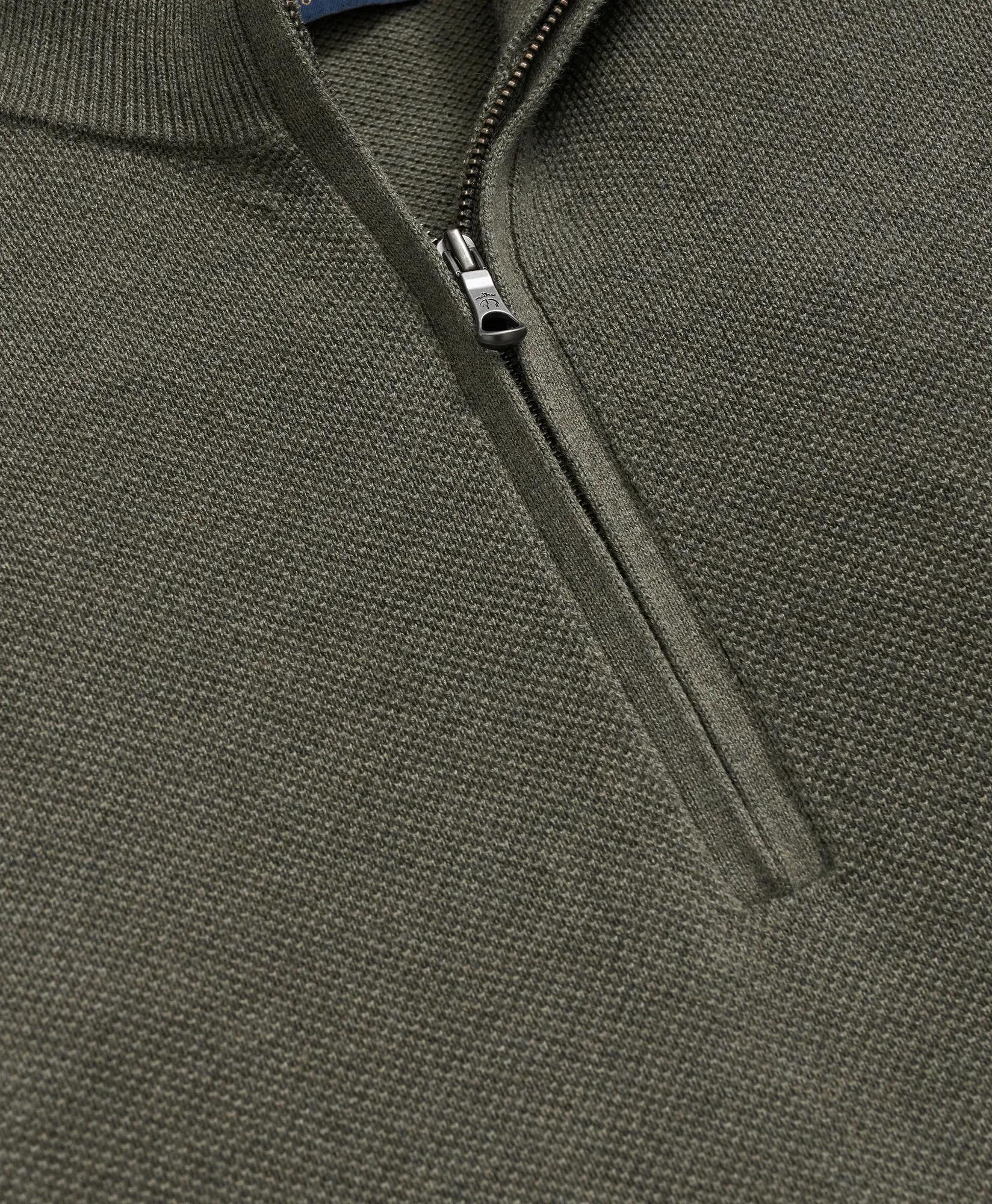 Supima® Cotton Pique Half-Zip Sweater, image 2