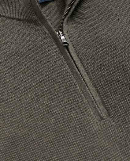 Supima® Cotton Pique Half-Zip Sweater, image 2