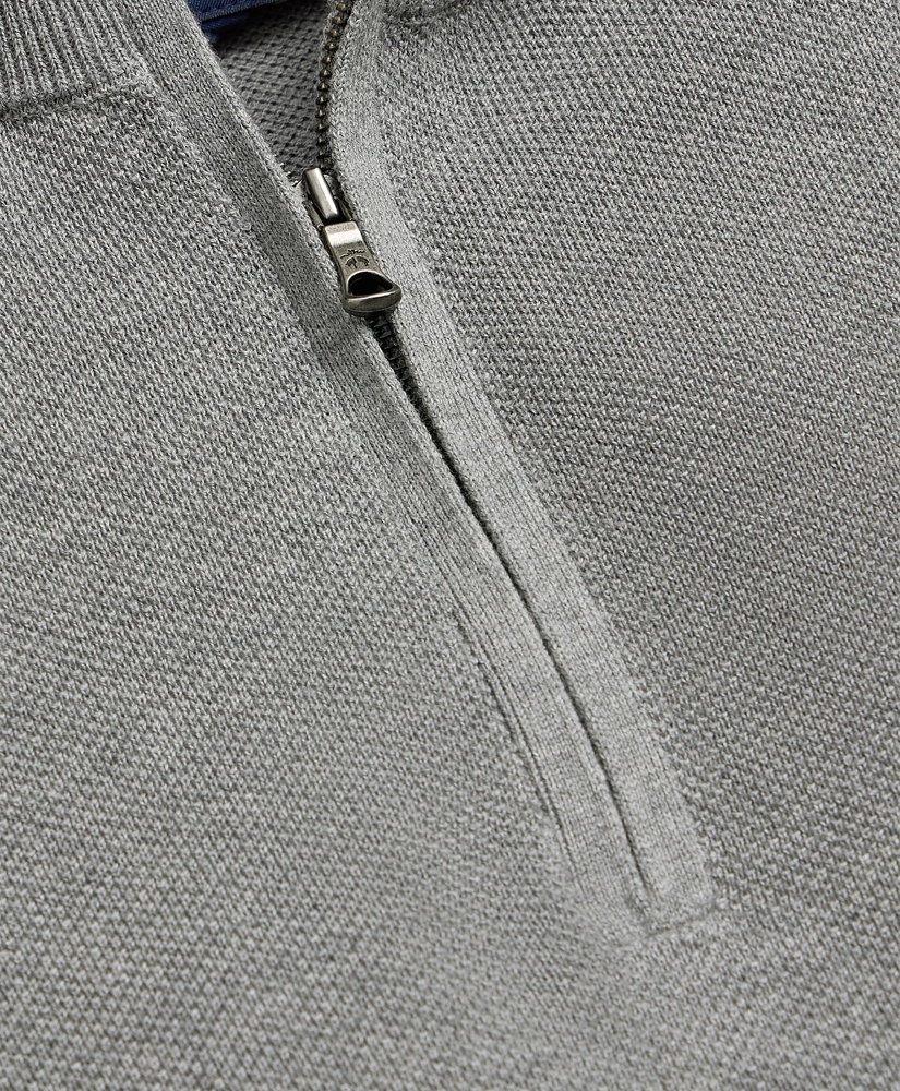 Supima&reg; Cotton Pique Quarter-Zip Sweater, image 5