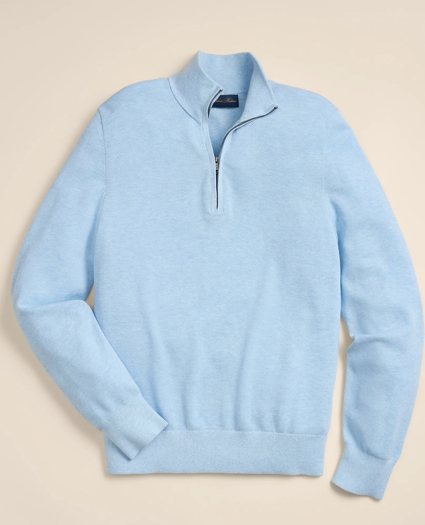 Supima&reg; Cotton Pique Quarter-Zip Sweater, image 2