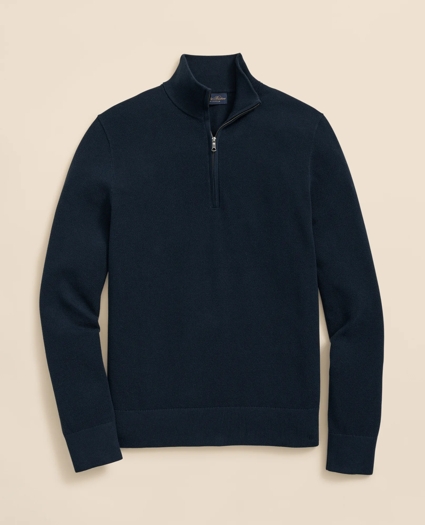 Supima&reg; Cotton Pique Quarter-Zip Sweater, image 2