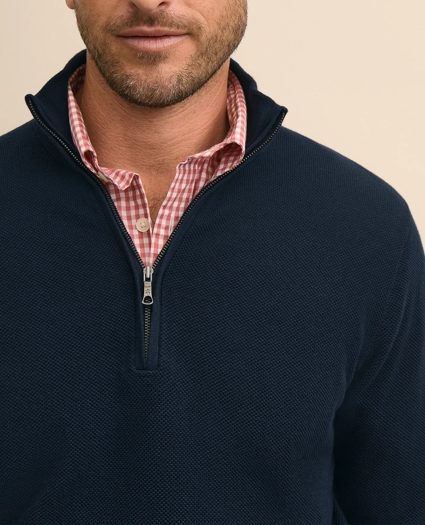 Supima&reg; Cotton Pique Quarter-Zip Sweater, image 3