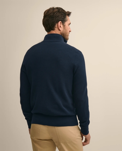 Supima&reg; Cotton Pique Quarter-Zip Sweater, image 4