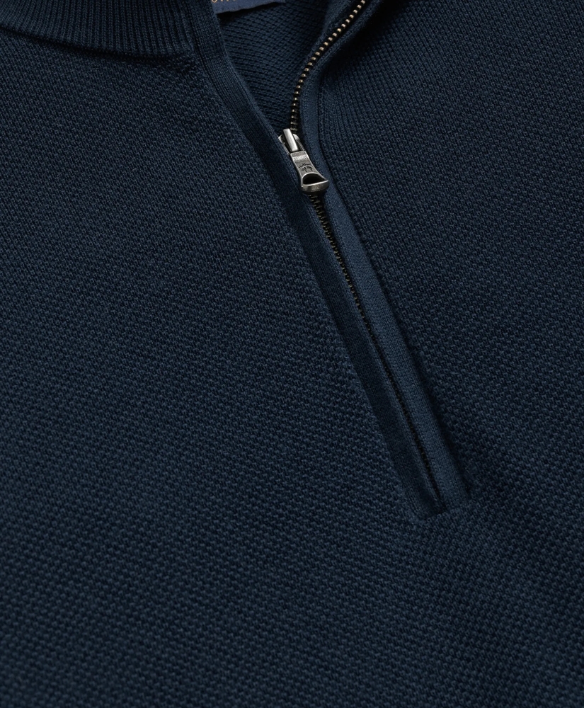 Supima&reg; Cotton Pique Quarter-Zip Sweater, image 5