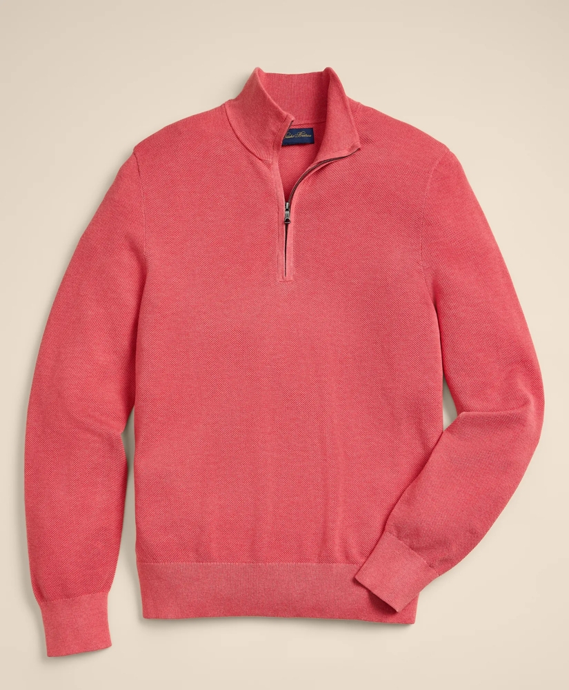 Supima&reg; Cotton Pique Quarter-Zip Sweater, image 3