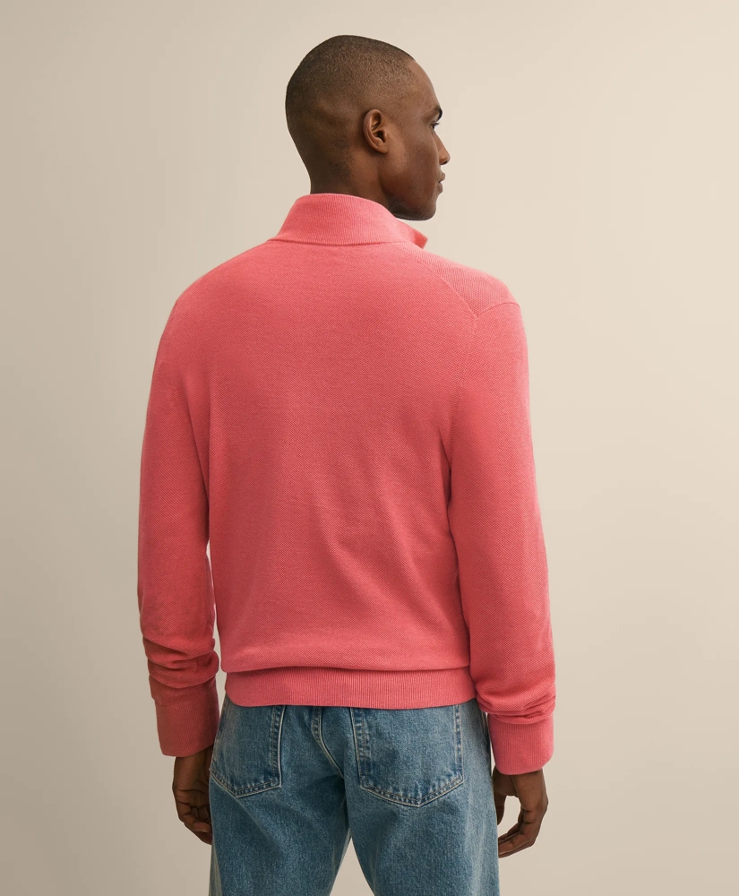 Supima&reg; Cotton Pique Quarter-Zip Sweater, image 4