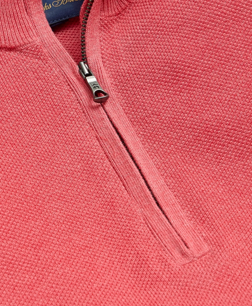 Supima&reg; Cotton Pique Quarter-Zip Sweater, image 5