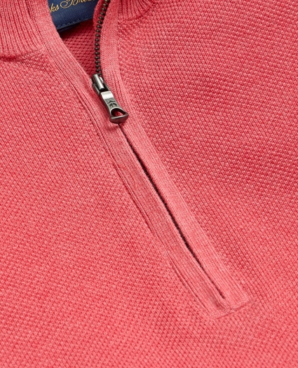 Supima&reg; Cotton Pique Quarter-Zip Sweater, image 5