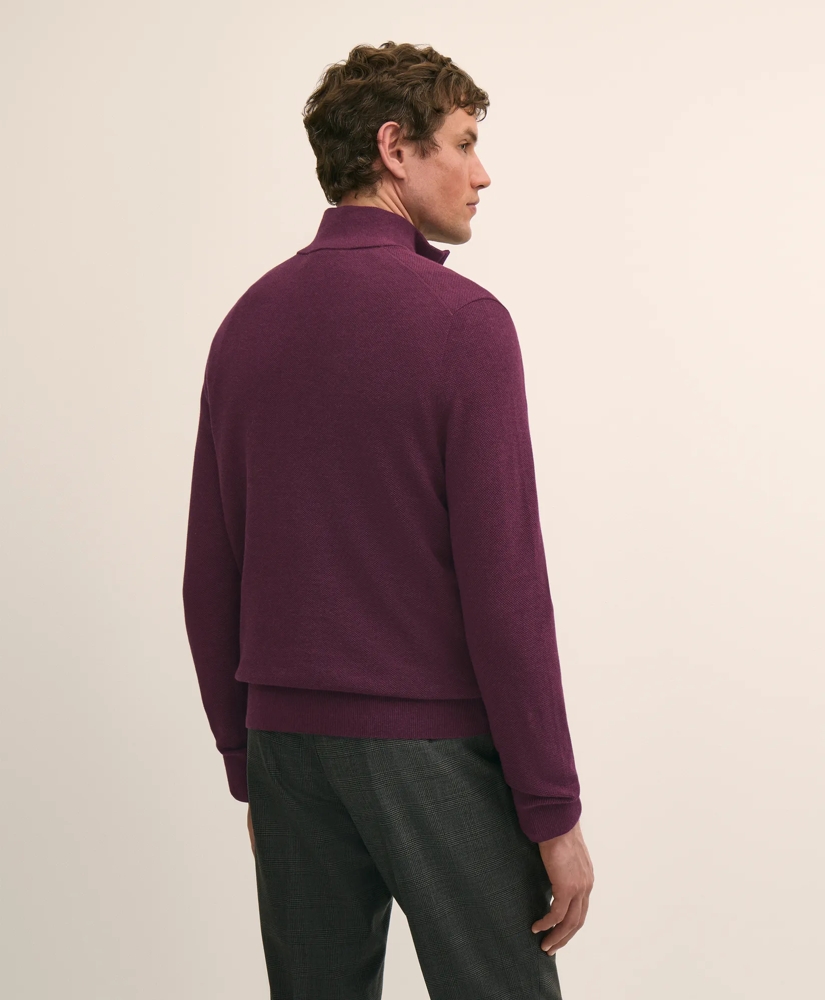 Supima&reg; Cotton Pique Quarter-Zip Sweater, image 3