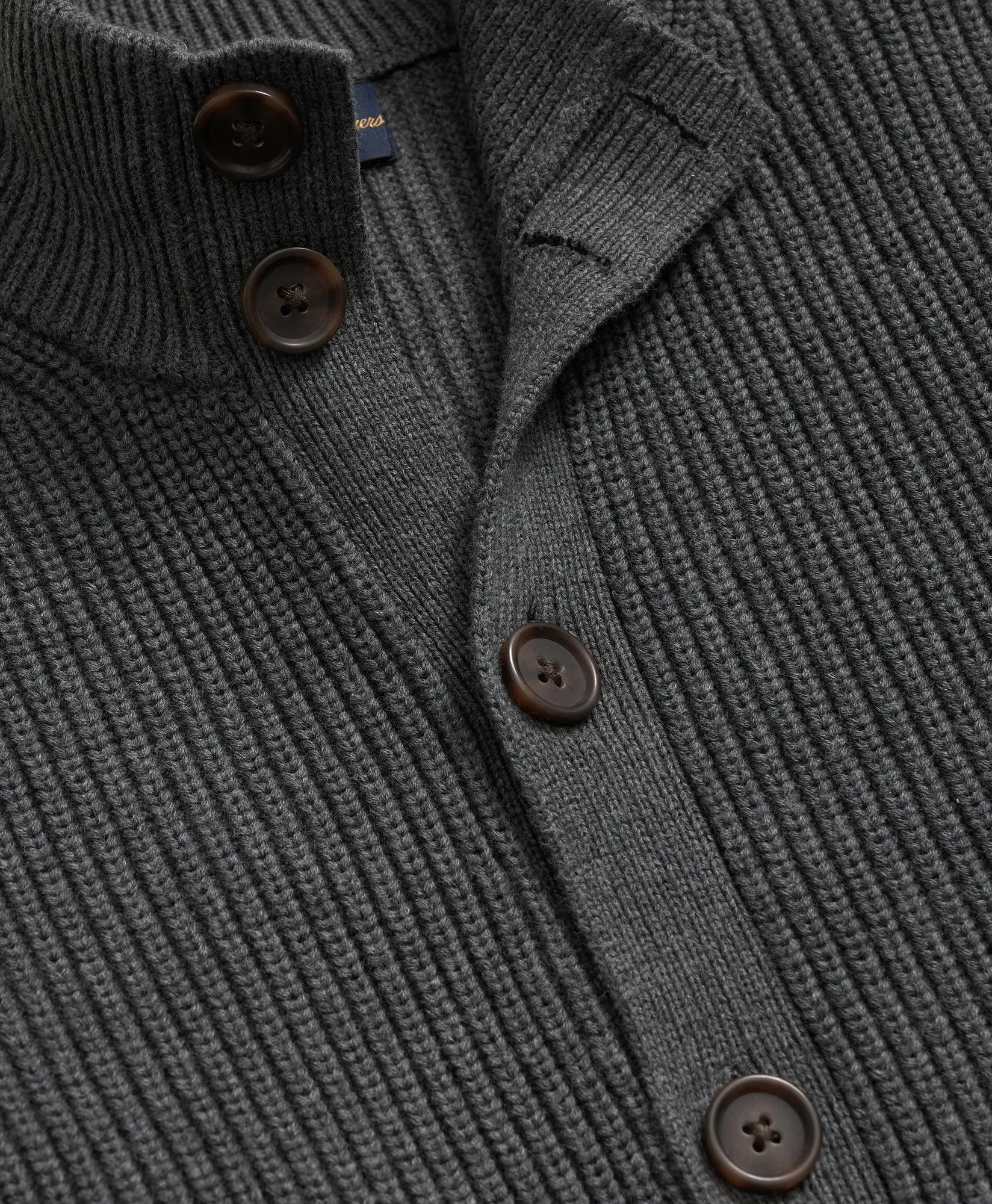 Supima® Cotton Ribbed Mock Neck Cardigan, image 2