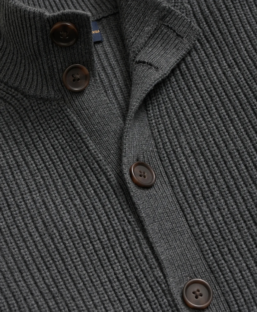 Supima<sup>®</sup> Cotton Ribbed Mock Neck Cardigan