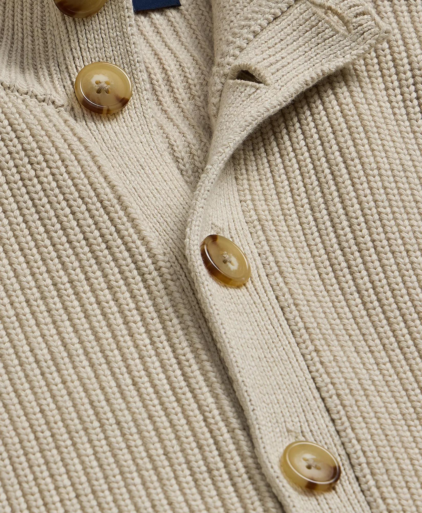 Supima&reg; Cotton Ribbed Mock Neck Cardigan, image 2