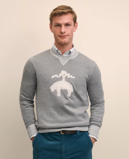 Supima® Cotton Golden Fleece® Embroidered Crewneck Sweatshirt, image 1