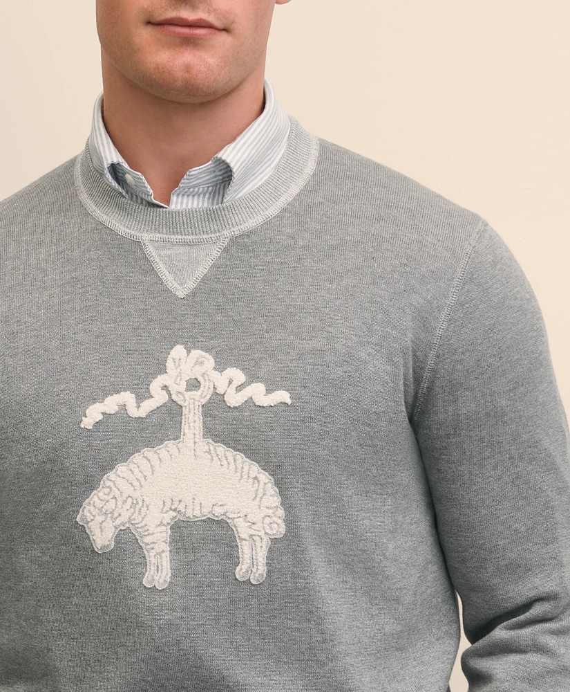 Supima® Cotton Golden Fleece® Embroidered Crewneck Sweatshirt, image 2
