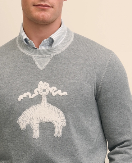 Supima® Cotton Golden Fleece® Embroidered Crewneck Sweatshirt, image 2