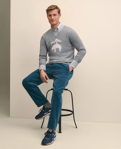 Supima® Cotton Golden Fleece® Embroidered Crewneck Sweatshirt, image 3