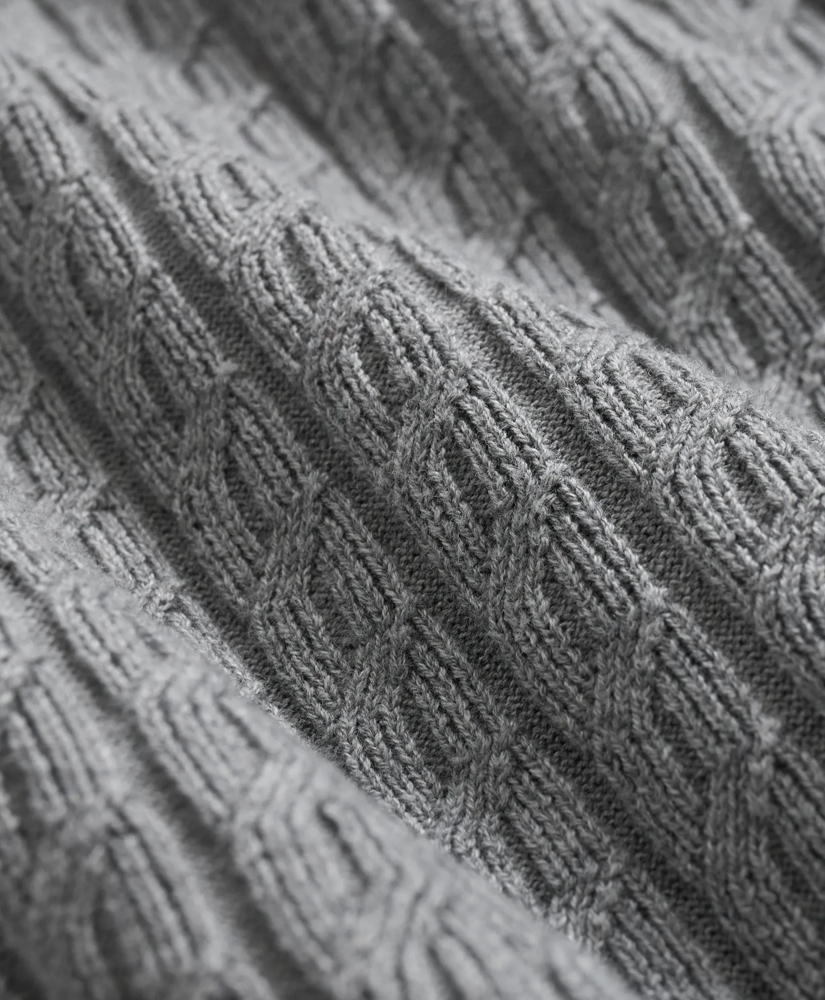 Cotton Mini-Cable Polo Cardigan, image 3