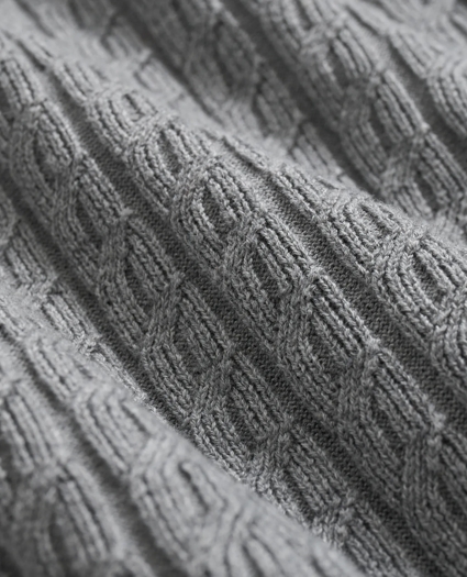 Cotton Mini-Cable Polo Cardigan, image 3