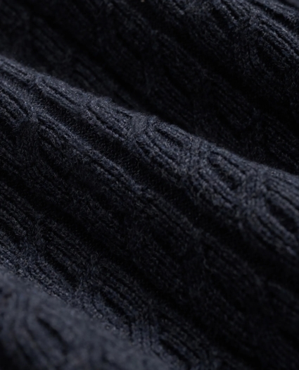 Cotton Mini-Cable Polo Cardigan, image 3