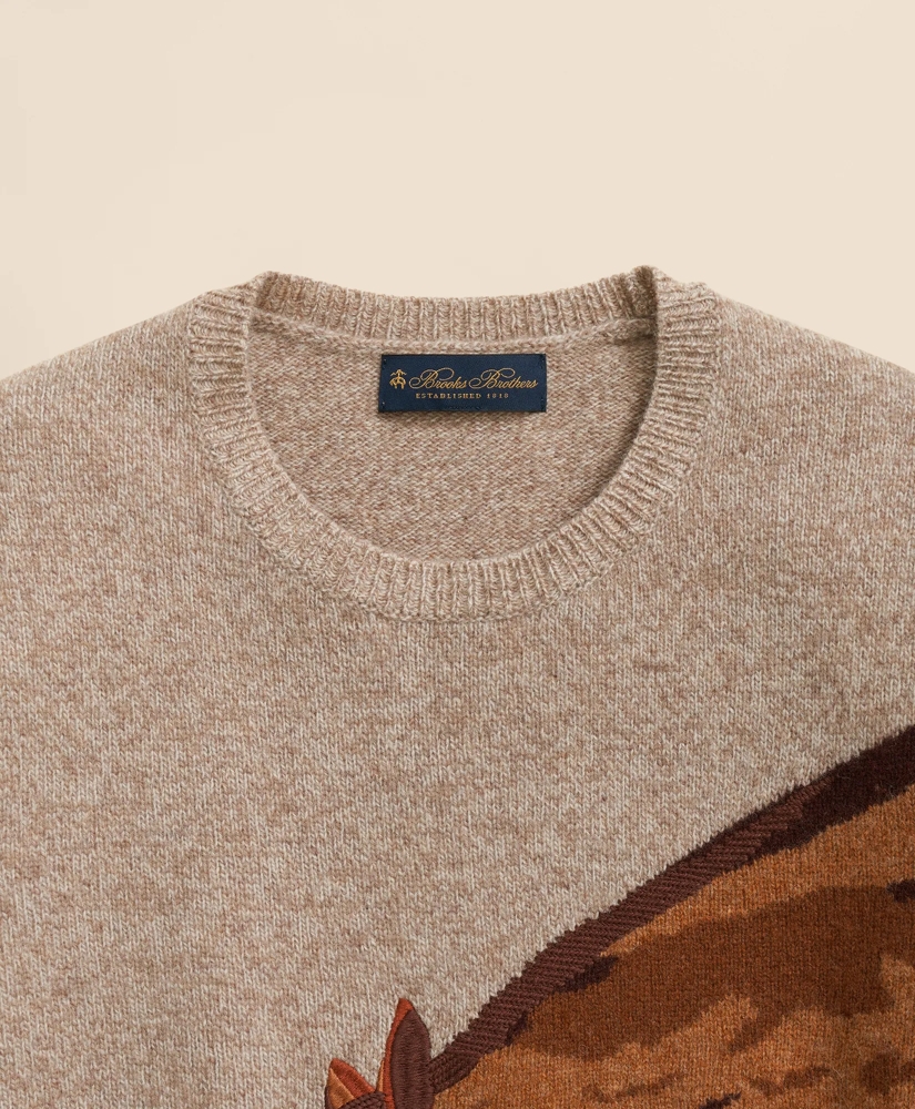 Merino Wool Intarsia Horse Motif Sweater, image 7