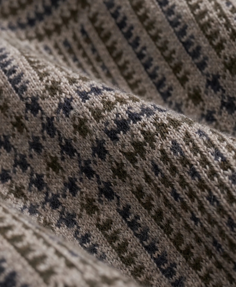 Merino Wool Glen Plaid Contrast Sweater, image 3