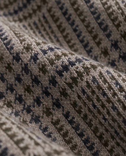 Merino Wool Glen Plaid Contrast Sweater, image 3