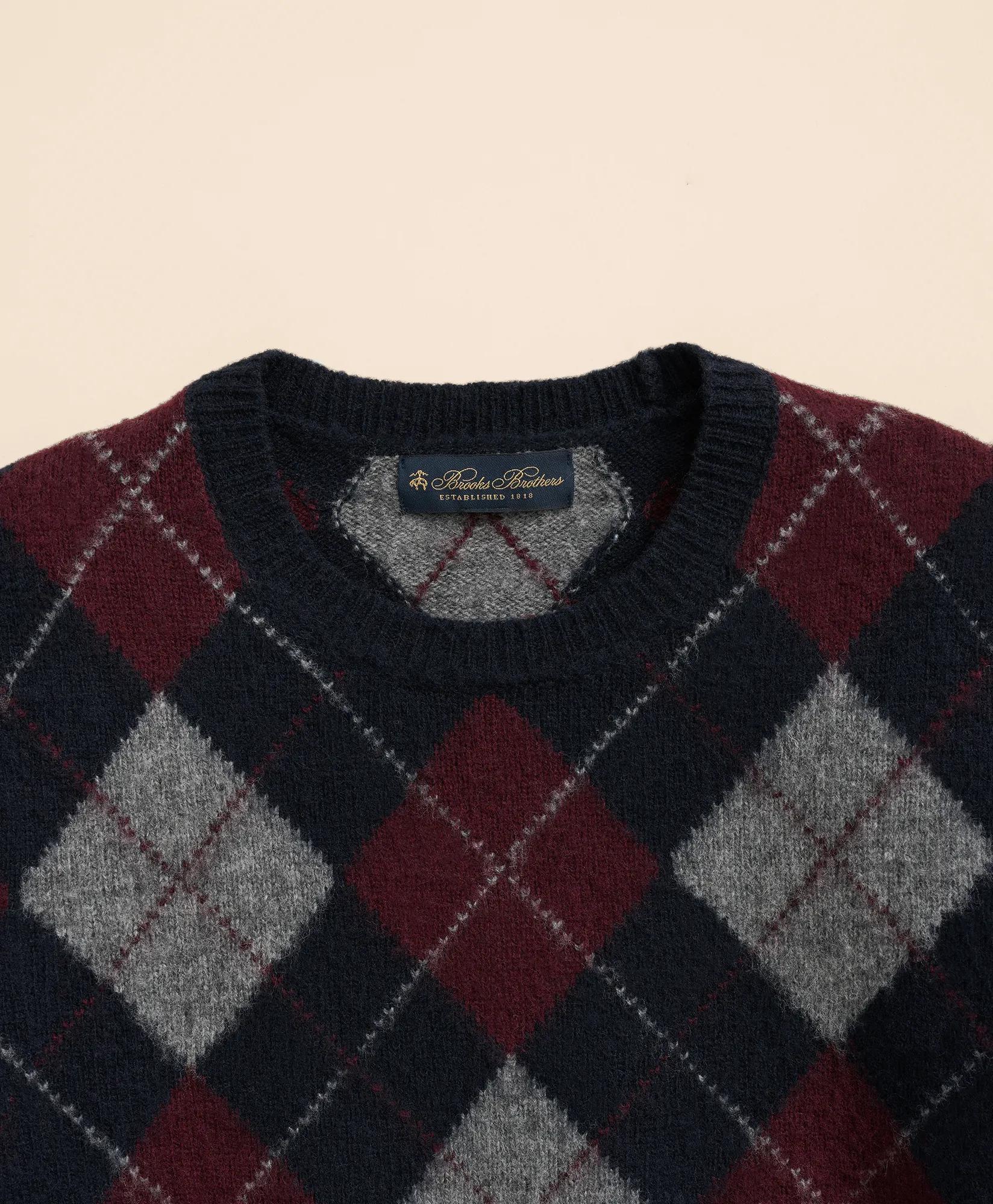 Brushed Wool Argyle Sweater, image 2