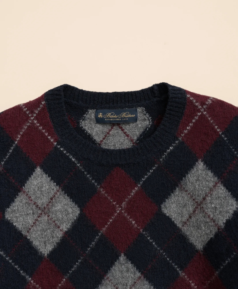 Brushed Wool Argyle Sweater