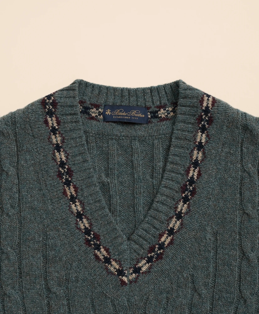 Shetland Wool Fair-Isle Tipped Archive Tennis Vest