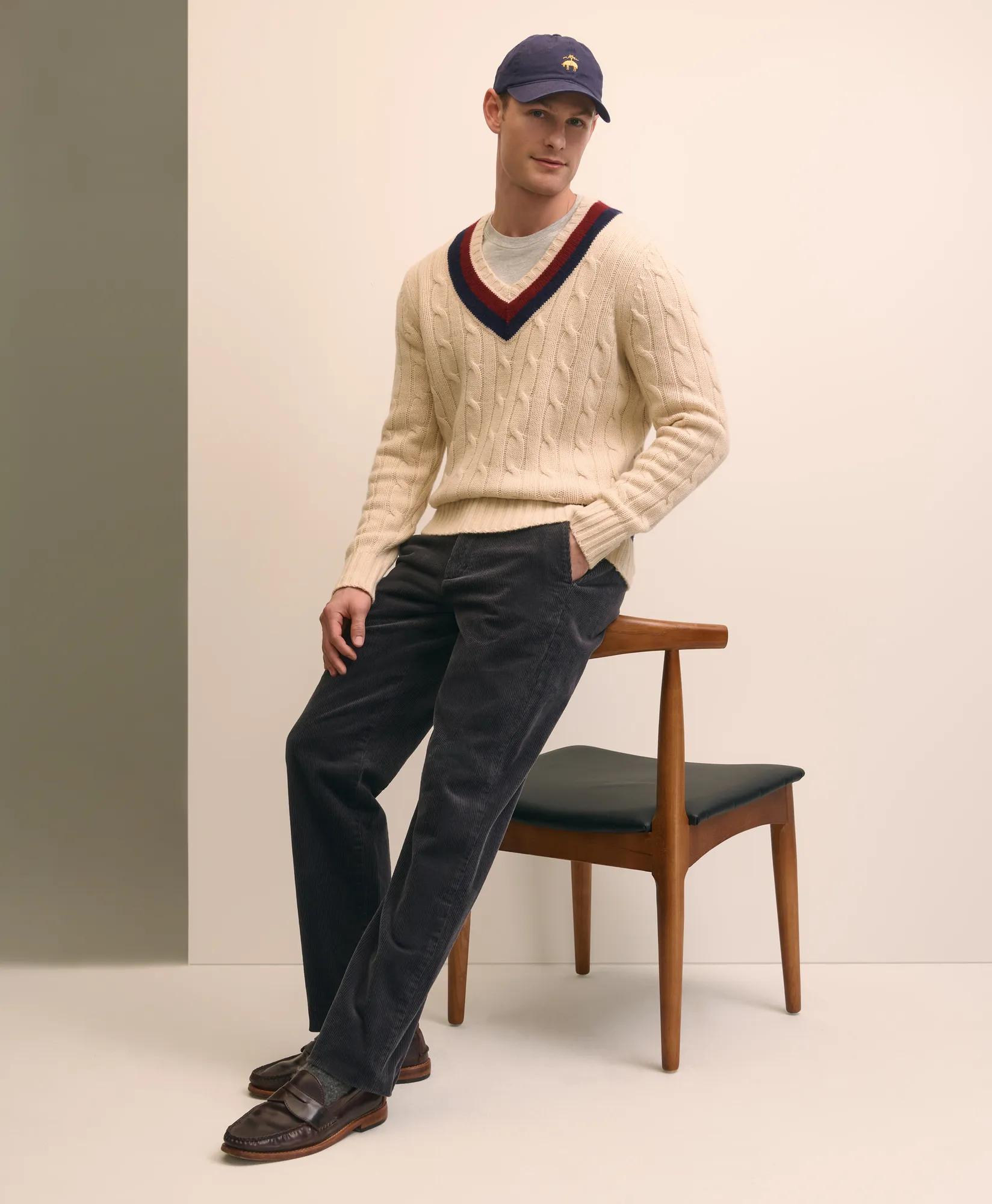 Merino Wool Archive Tennis Sweater, image 1