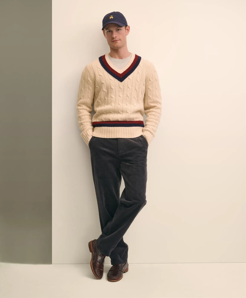 Merino Wool Archive Tennis Sweater, image 3