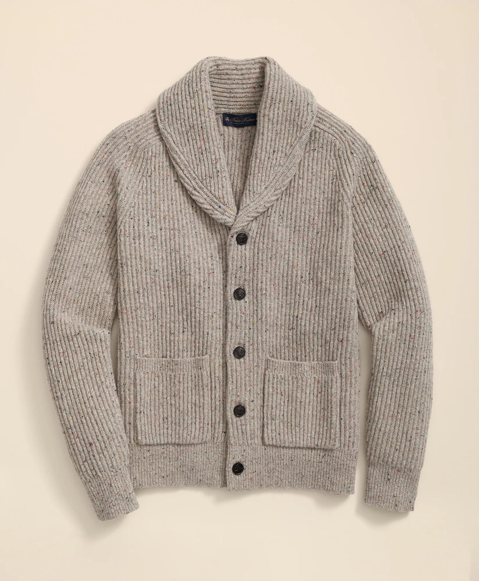 Merino Wool Donegal Shawl Cardigan, image 1