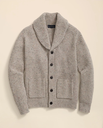 Merino Wool Donegal Shawl Cardigan, image 1